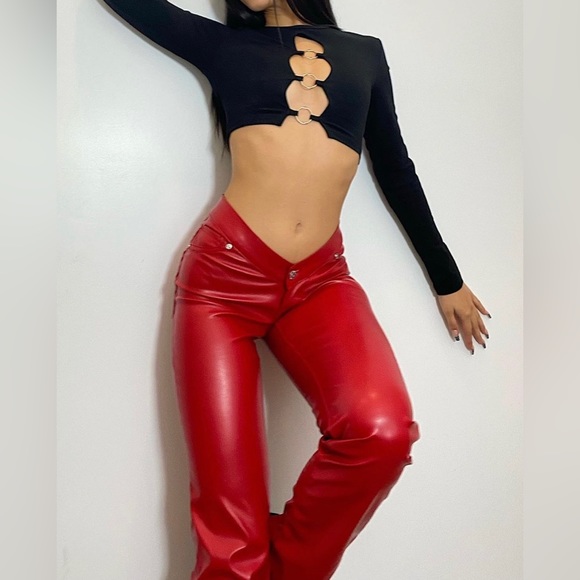 REVICE DENIM LEATHER VIPER PANTS - NEW - Picture 3 of 5